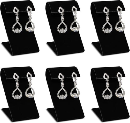 MOOCA 6 Black Velvet Earring Stand Showcase Displays Earring Jewelry Display by Mooca