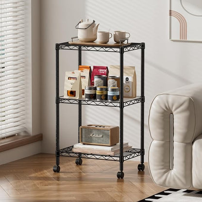 SINGAYE 3 Small Shelves Storage Shelf Wire Shelving Unit Metal Shelf Adjustable - Image 9