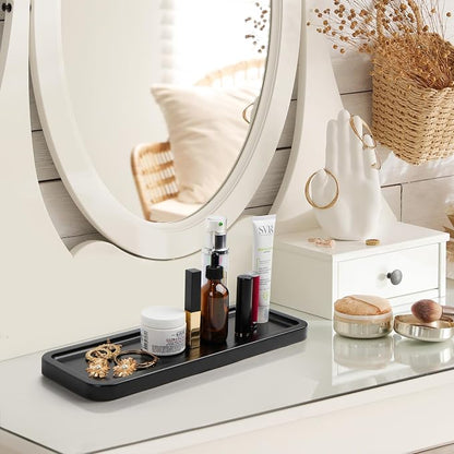 LotFancy Bathroom Decor Box and Vanity Tray, Wooden Toilet Tank Basket Topper - Image 6
