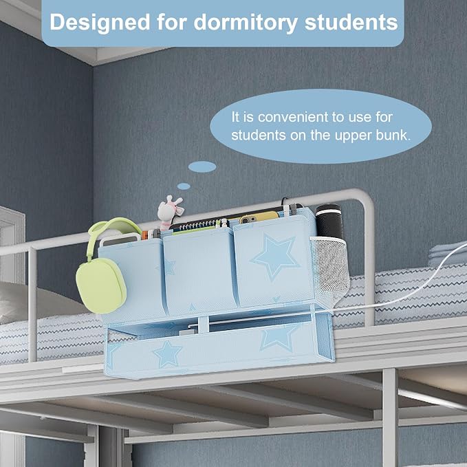 homyfort Bedside Caddy Organizer, Dual-Purpose Bedside Storage - Image 2