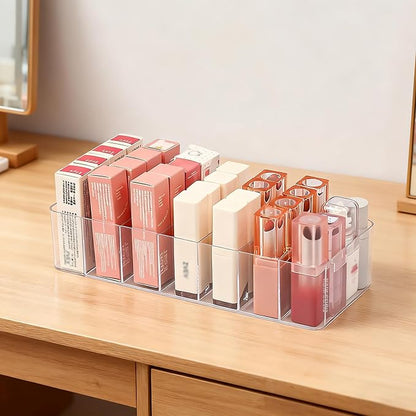 2 Pack Clear Acrylic Makeup Organizers, 7-Section Bathroom Organizer - Image 9