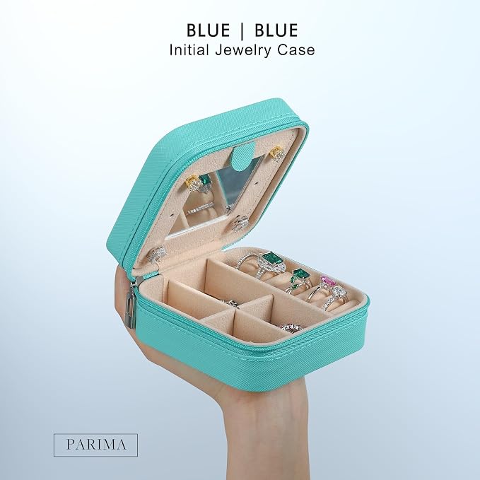 Parima Initial Jewelry Box for Women Girls, Jewelry Travel Case | Chenille - Image 2