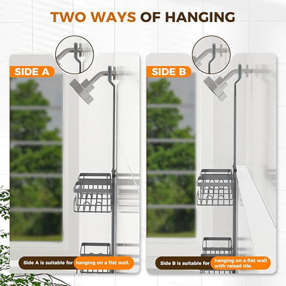 REINHARDT Adjustable Shower Caddy Hanging Split Shower Caddy - Image 9