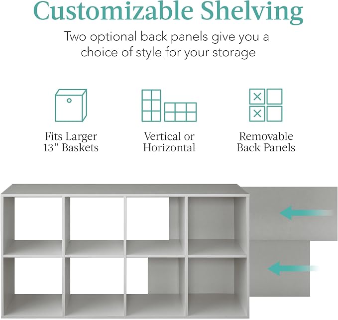 Best Choice Products Kids Bookcase 8-Cube Storage Organizer, 13.5in Shelf - Image 3