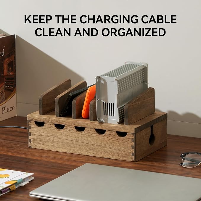 KIRIGEN Wood Charging Station Rack Organizer - Image 6