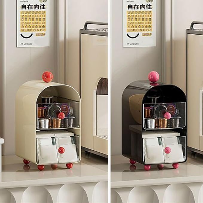 Multi-Compartment Tray for Coffee Pods & Tea Bags Space-Saving Kitchen/Desktop - Image 4