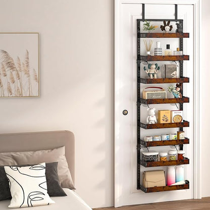 bukfen Over the Door Pantry Organizer, 8-Tier Adjustable Wooden Basket Kitchen - Image 6