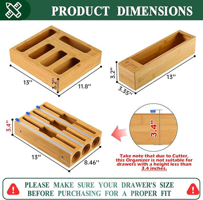 Calmbee 9 in 1 Bamboo Storage Bag Organizer - Image 2