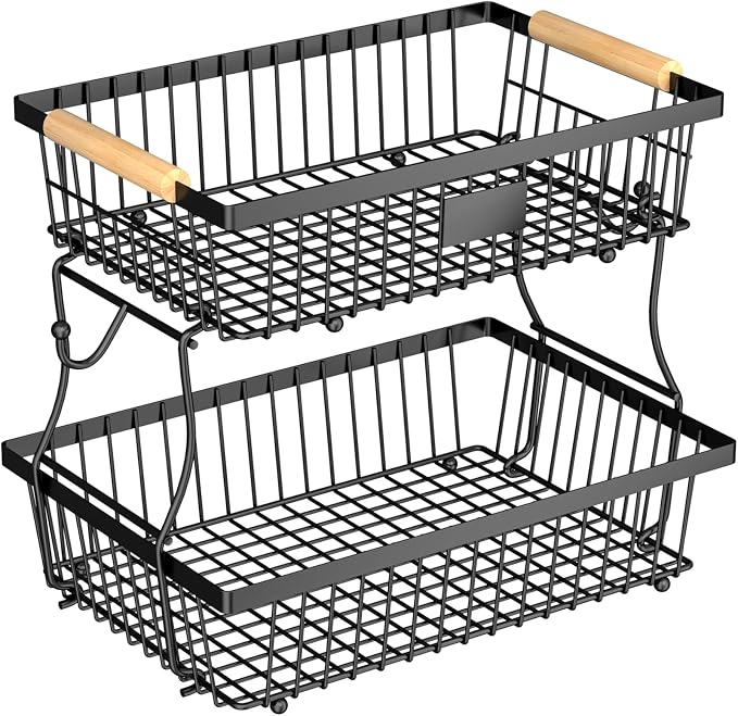 2 Tier Fruit Basket for Kitchen Counter by Unknown