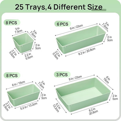 Vtopmart 25 PCS Plastic Drawer Organizers Set, 4-Size Versatile Bathroom and - Image 2