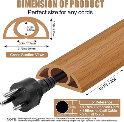 Floor Cord Cover Self Adhesive Cord Hider, 10FT Cable Management, Extension - Image 2
