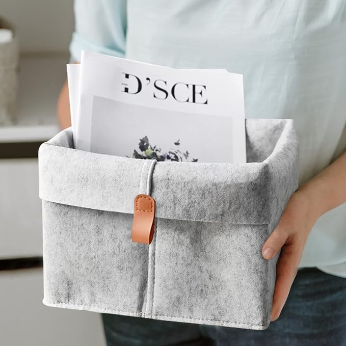 Felt Storage Basket, Folded Closet Storage Bins Large Capacity Cube Storage Bin - Image 6
