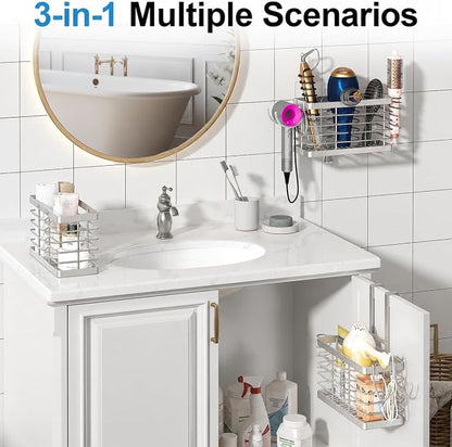 Sevenblue Hair Tool Organizer, 3-in-1 Universal Hair Dryer Holder, Adjustable - Image 4
