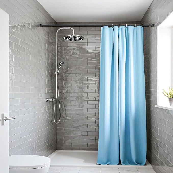 MEXAU 1 Pack Black Shower Curtain Rod 18 To 26 Inch Tension Shower Rod - Image 8