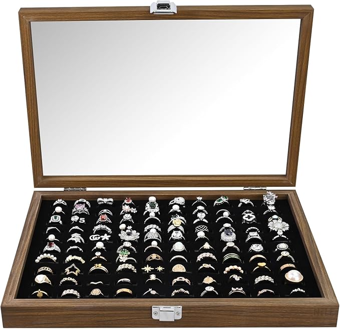 MOOCA Ring Box Jewelry Display Tray, Display Case Accessories Storage Box - Image 3