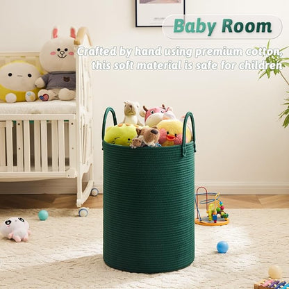 Laundry Basket, Woven Cotton Rope Laundry Hamper, 60L - Image 4