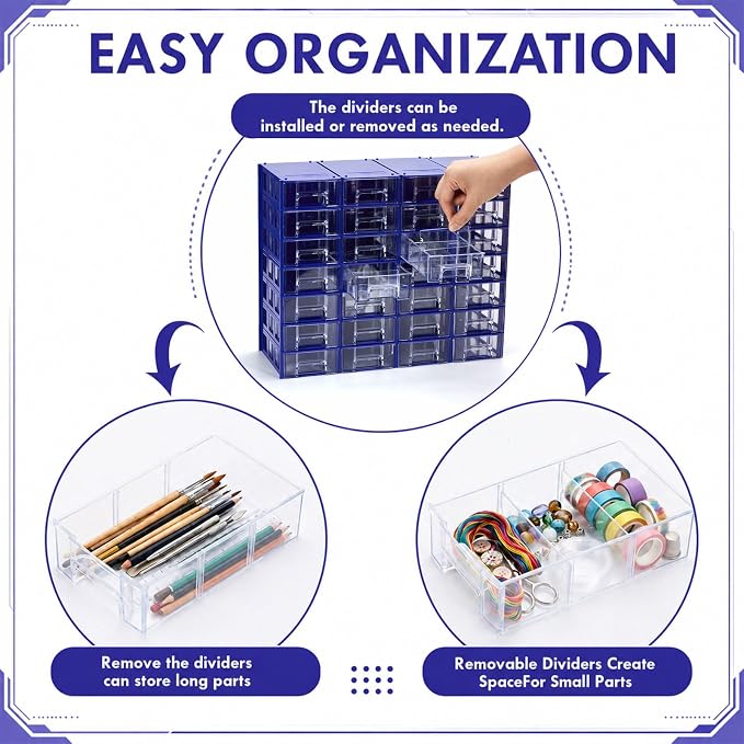 Novabright 30 Pcs Stackable Drawers Storage Plastic Drawers Small Parts Storage - Image 5