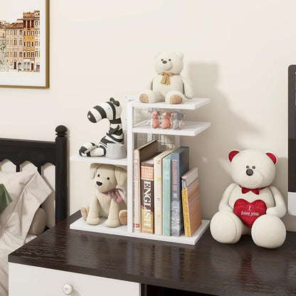 ELITEROO Desk Bookshelf, 4 Tier Wood Desktop Bookshelf, Adjustable Table Top - Image 7