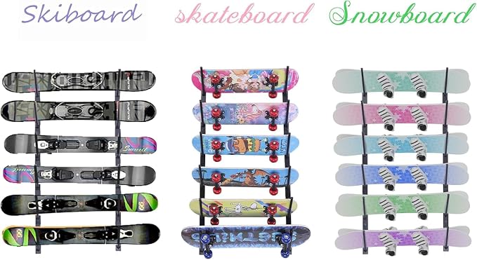Skateboard Wall Mount, Skate Board Wall Display Hanger Rack, Snowboard Wall - Image 8