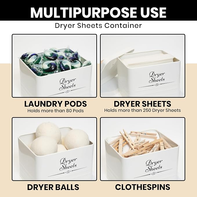 Farmhouse Metal Laundry Pods Container - Image 3