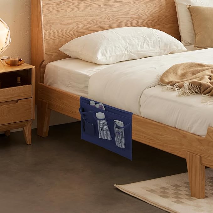 Bedside Storage Organizer with 4 Pockets, Bedside Caddy, Remote Control Holder - Image 4