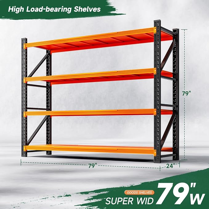 Letaya 6000LBS Heavy Duty Storage Shelves, 4 Tier Large Tall Industrial Shelving - Image 2