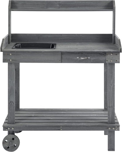 Wooden Potting Bench Outdoor Work Table - Image 7
