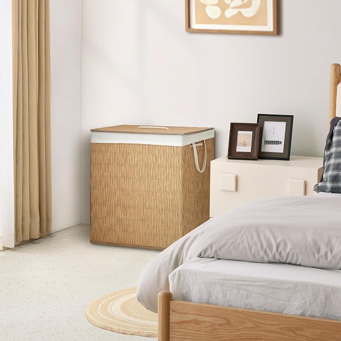 Laundry Hamper with Lid, 39.6 Gallon Large Laundry Basket 2 Removable Liner Bags - Image 6