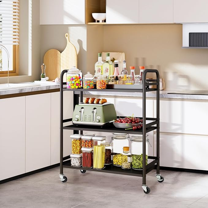 HDANI 3 Tier Metal Utility Multipurpose Rolling Cart, Large Capacity Heavy Duty - Image 4