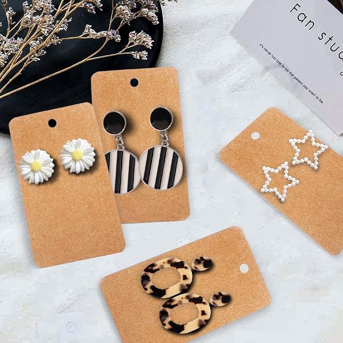 WeLiu Earring Card Holder 256 Pack Display Cards Hanging Earring, Kraft Paper - Image 6