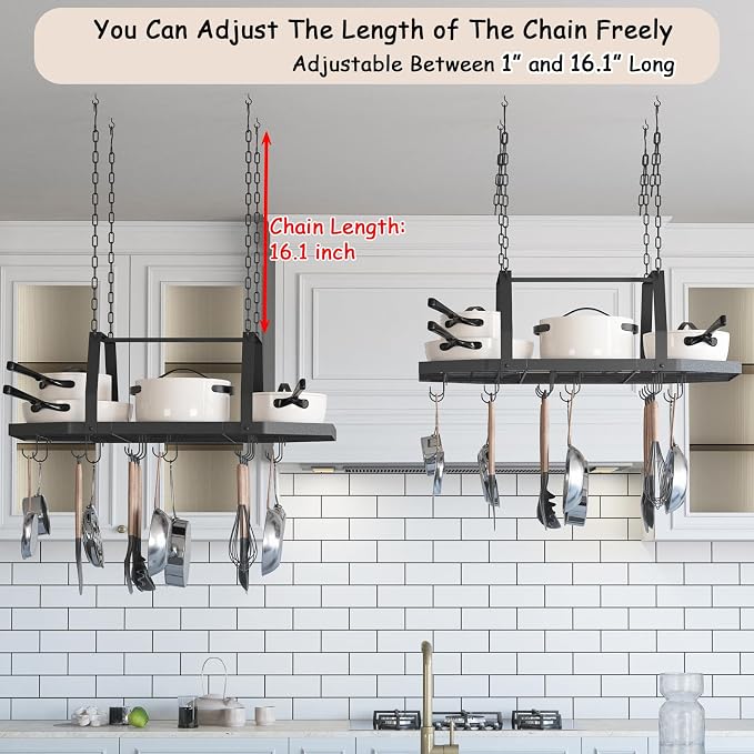 Hexagon Ceiling Pot Rack Hanging Pan Rack Hanging - Image 5