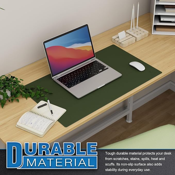 K KNODEL Small Office Leather Desk Mat, Mouse and Keyboard Pad, Computer and - Image 5