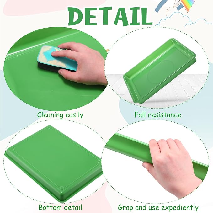 Hoteam 10 Pcs Flat Storage Organizer Tray Bin Paper Tray - Image 2