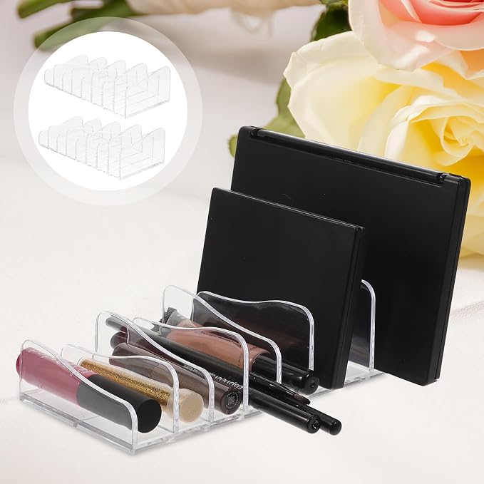 2pcs Divided Eyeshadow Palettes Organizer Stand Makeup Storage Rack - Image 3