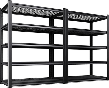 Set of 2 71"H Garage Shelving-3000LBS 5 Tier Storage Shelves, Adjustable Heavy by CreatingaComfortableLiving