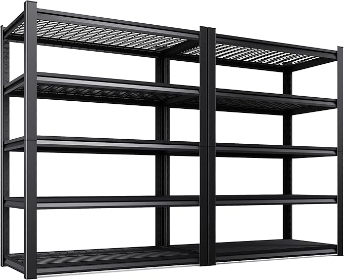 Set of 2 Garage Shelving Heavy Duty Storage Shelves, Metal Adjustable Shelving by AOAORGG