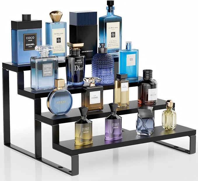 Wood Cologne Organizer for Men, 12 Inch 4 Tier Cologne Stand Waterproof Perfume by Unknown