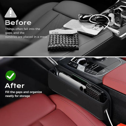 Coverado Universal Car Seat Gap Filler Organizer, Premium Suede Leather Car - Image 8
