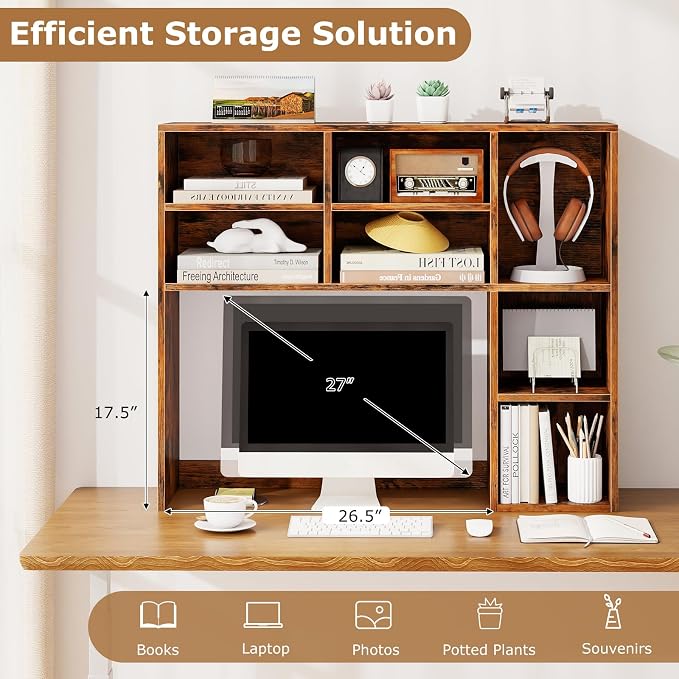 Tangkula Desktop Bookshelf, 3-Tier Desk Display Rack Organizer - Image 6