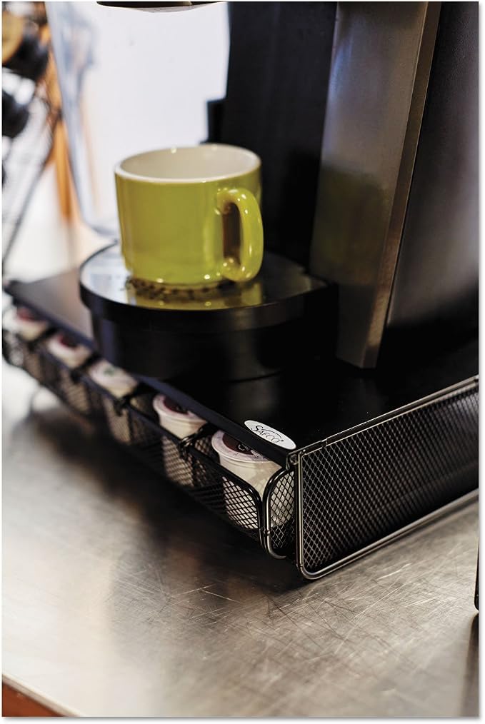 Safco Coffee and Sugar Organizer 3274BL Hospitality Tray, & Hotel, 1 Drawer - Image 2