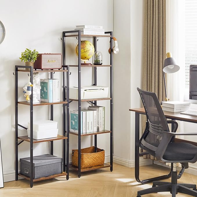YMYNY Bookcase, 4-Tier Narrow Ladder Bookshelf, Freestanding Shelving Unit - Image 2