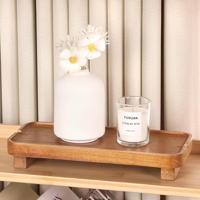 Wood Riser Small Decorative Tray Sink Soap Dish, Vanity Tray Pedestal Stand 10 - Image 7