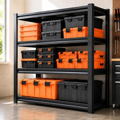 Garage Shelving Unit, 2400LBS Heavy Duty 4-Tier Metal Storage Shelves, by BEESTMUEBLE
