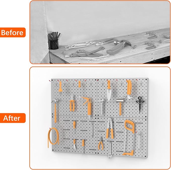 TORACK 4Pcs 12"x16" Metal Pegboard Panels - Image 8