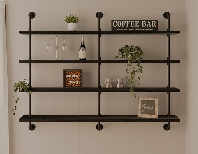 HDDFER Floating Shelves for Wall Bookshelf Industrial Pipe Shelving Shelves 60 - Image 4