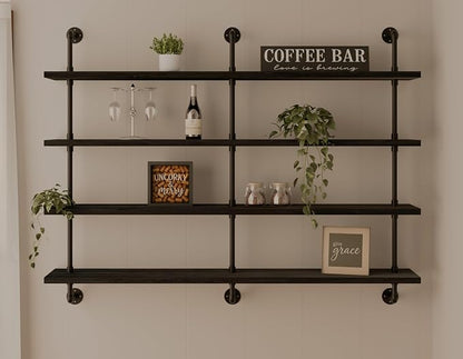 HDDFER Floating Shelves for Wall Bookshelf Industrial Pipe Shelving Shelves 60 - Image 4