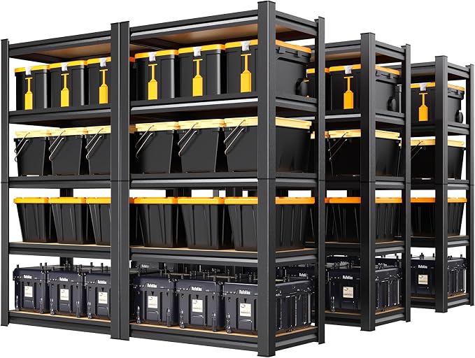6 Pack Garage Shelving Heavy Duty Storage Shelves, Metal Adjustable Shelving by AOAORGG