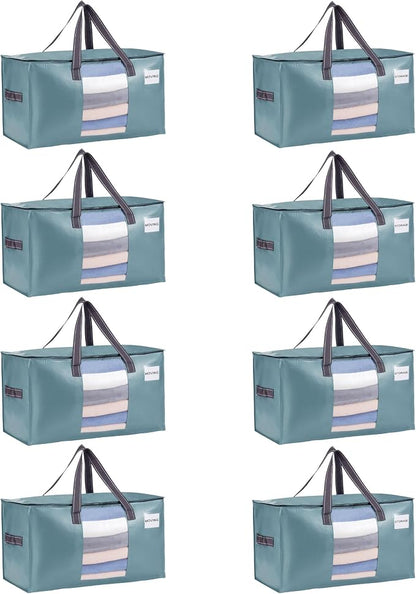 VENO 8 Pack Moving Bags, Comforter and Blanket Storage Bags by Veno
