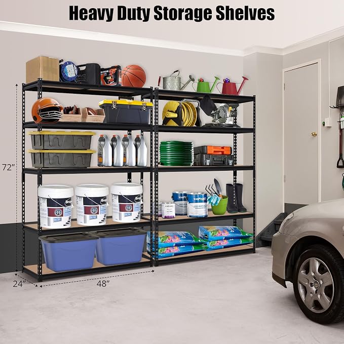 Takywep Heavy Duty Storage Shelves 48" x 24" x 72", 5 Tier Durable Metal - Image 3