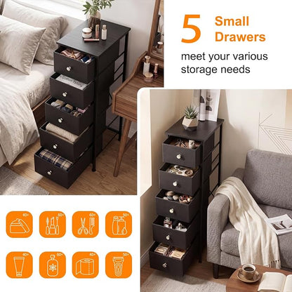 Fixwal Narrow Storage Cabinet, Narrow Nightstand Dresser - Image 5